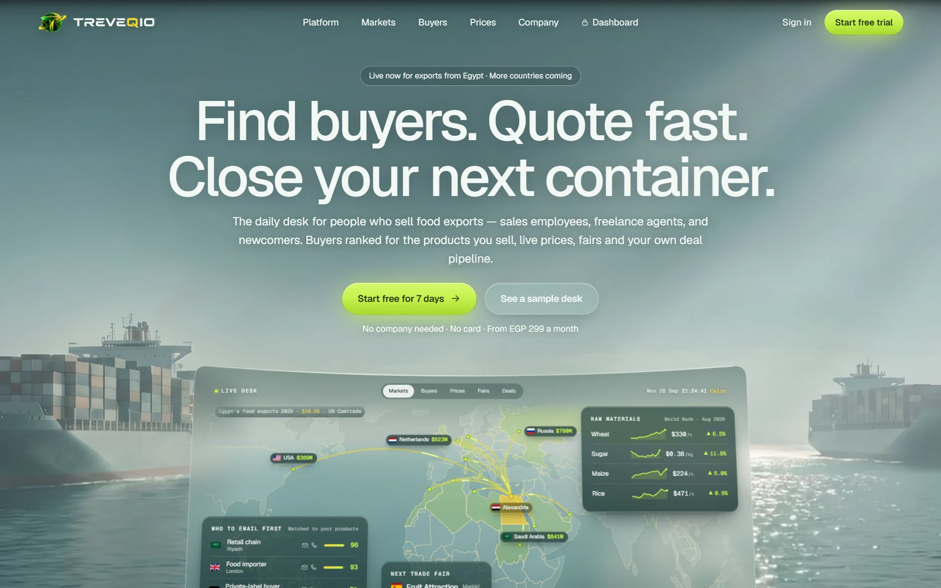 TREVEQIO — the daily desk for food export professionals